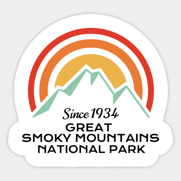 Great Smoky Mountains National Park Retro Sticker by roamfree